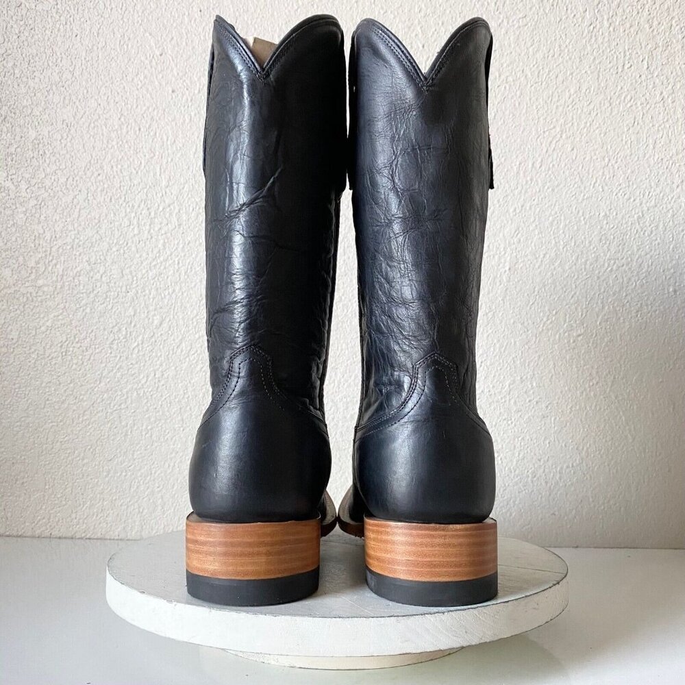 Classic Black Leather Cowboy Boots - Picture 3 of 10